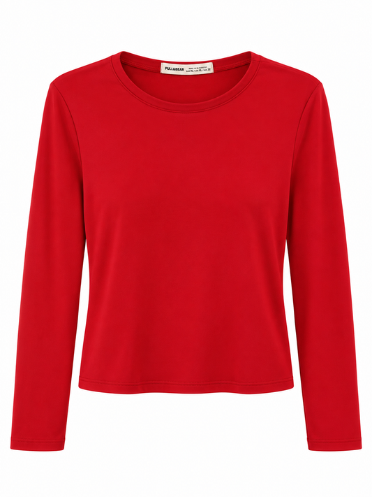 Camiseta Pull & Bear T.XL Rojo