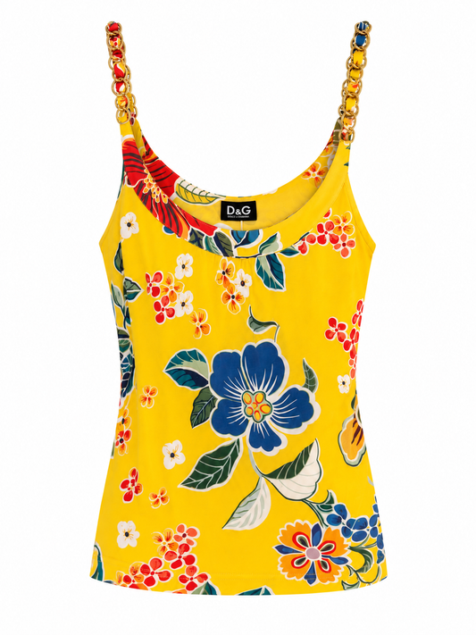 Top Dolce Gabbana T.S Amarillo Flores
