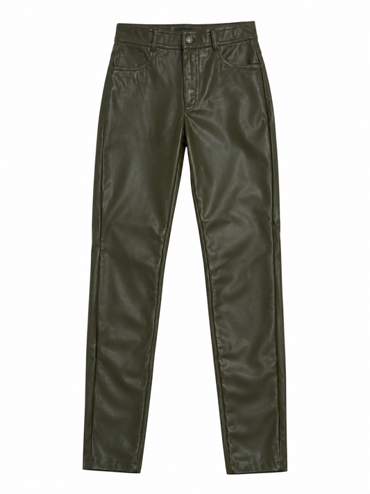 Pantalon zara T.S Verde Piel