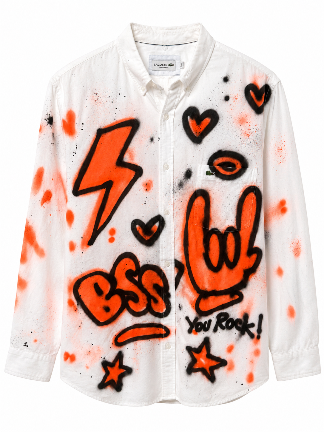 Camisa Lacoste Graffitti T.XL Blanco